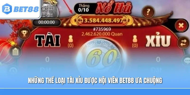 Những thể loại Tài Xỉu được hội viên Bet88 ưa chuộng